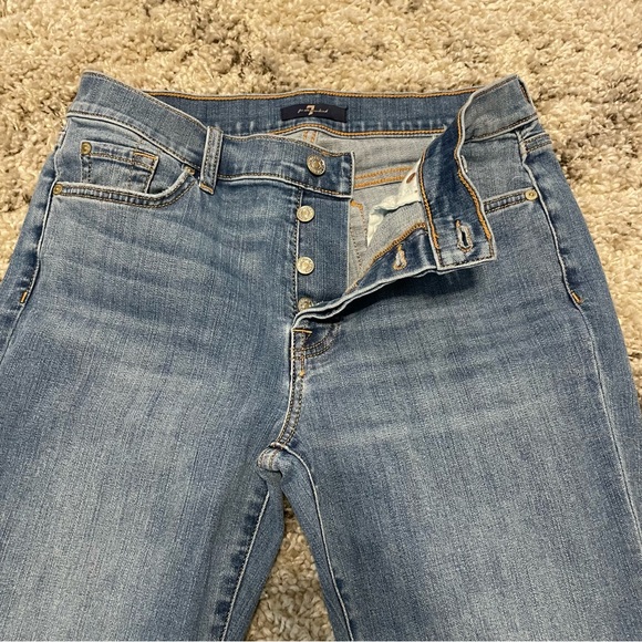 7 For All Mankind Women's Blue Denim High Waist Slim Illusion Ankle Jeans 28 - Picture 6 of 12